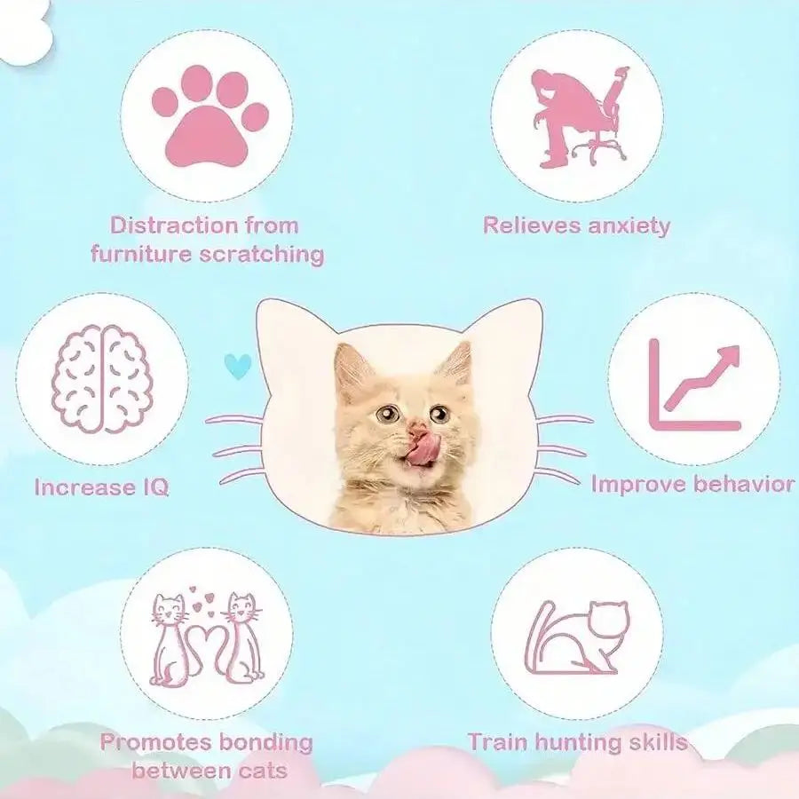 Adjustable Cat Feather Teaser Toy with Silicone Collar and Bell Indoor Cat Interactive Self-Entertainment Toy