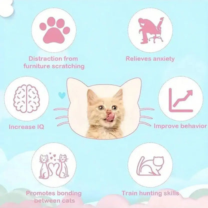 Adjustable Cat Feather Teaser Toy with Silicone Collar and Bell Indoor Cat Interactive Self-Entertainment Toy